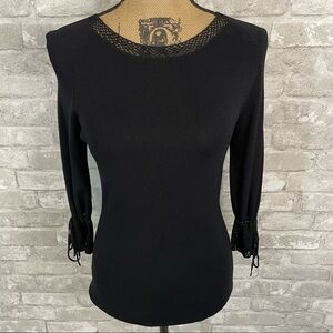 Ziani Couture Black Crochet Lace Sweater